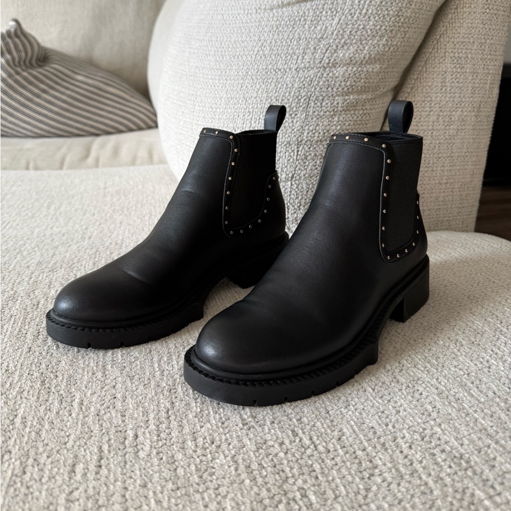 Coach Leather Chelsea Boot with Gold Studded Detail